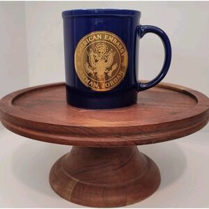 American Embassy Amman, Jordan Mug‎ Navy Blue Gold Seal Diplomatic Memorabilia